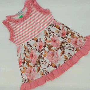 Adorable Sweetness girls dress | size 8 | stripes and floral print EUC